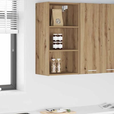 vidaXL - Hangkast - Artisan - Eiken - 40 - x - 29,5 - x - 80 - cm - Bewerkt - hout