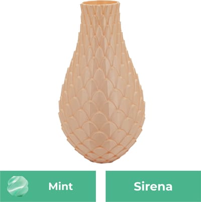 Sirena design vaas – Decoratieve vaas - Mint - 3d geprinte vaas – geschikt voor droogbloemen - 20CM