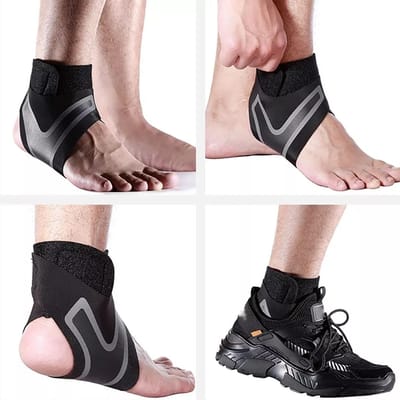 Paire de Chevillères de Sport Prévention des Blessures Légères Respirantes Noires Support de Cheville pour Femmes Hommes gray