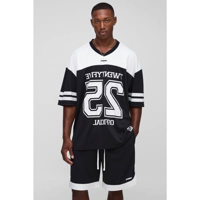 Oversized Officiële Mesh Hockey Top & Short Set | Black | Size Small