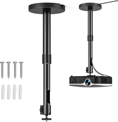verstelbare projector plafond wandmontage met 1/4 inch schroef, 27,5-38 cm verlengpaal, hangende montagebeugel voor thuisbioscoop, speelkamer, kantoor