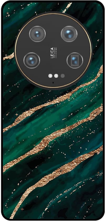 Smartphonica Telefoonhoesje Geschikt voor Xiaomi 13 Ultra met marmer opdruk - TPU backcover case marble design - Groen Goud geschikt voor Xiaomi 13 Ultra