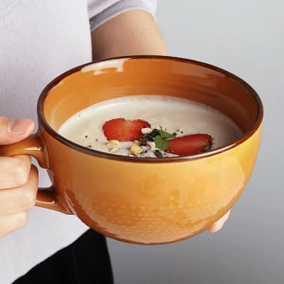 Grote Keramische Koffiemok van 700ml, Ideaal voor Cappuccino en Ontbijtgranen, XXL Mokken met Handvat