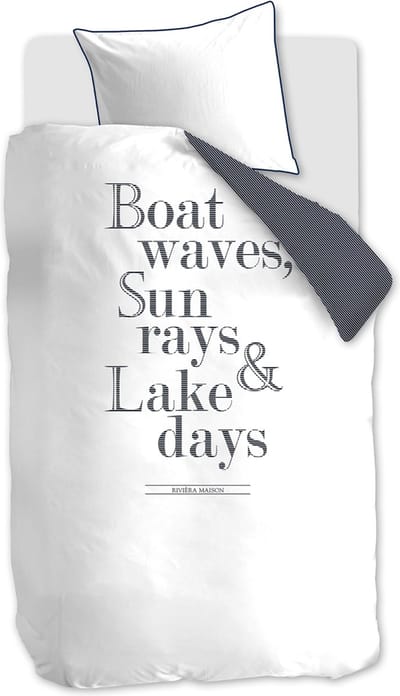 Riviera Maison Lake Days dekbedovertrek - Eenpersoons - 140x200/220 - Marineblauw