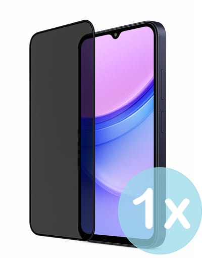 Privacy Screenprotector Geschikt voor Samsung Galaxy A15 4G – Anti-Gluren – Krasbestendig Gehard Glas 9H – Volledige Dekking – FuturiQ