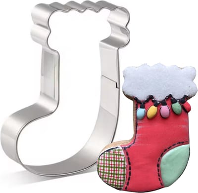 Kerst Uitsteekvorm Kerstsok - Formaat 9.3x7CM - Kerstkoekjes Sok - Deeg uitsteken & Koekjes Bakken - Extra stevig