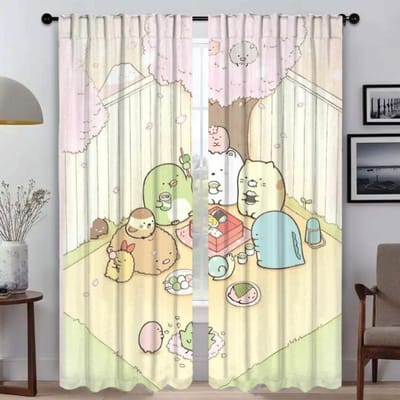 Sumikkos Gurashis Gordijnen voor Woonkamer Gordijn Tule voor Slaapkamer Interieurgordijnen 2 Stuks Shades Halloween Decoratie W50xH70cmx2pcs-CL