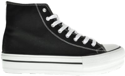 Zwarte Canvas Sneaker Plateau maat 35