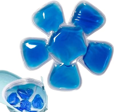 Koudekompres voor muts - Gelkoeler herbruikbaar - Zomerse activiteiten - Langdurige frisheid - Diameter 18 cm - Blauw