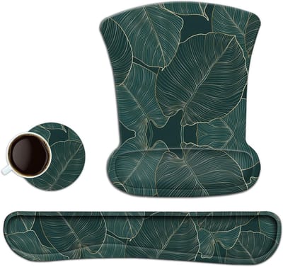 Ergonomische Polssteun Muismat Met Gel Onderzetters - Antislip Basis voor Thuis Kantoor - Pijnverlichting - Gemakkelijk Typen