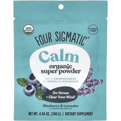 Four Sigmatic, Poudre Super Chill, avec Magnésium et Herbes Apaisantes, Myrtille Lavande, 4,94 oz (140g)