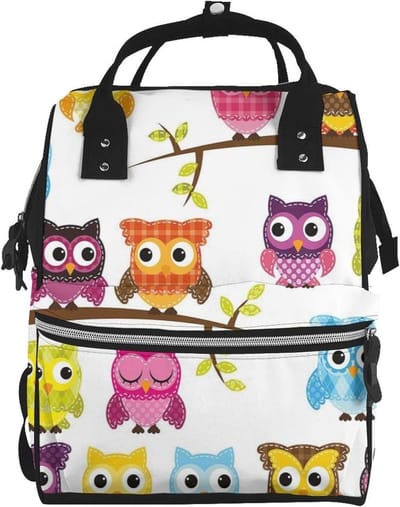 Luierrugzak Uil - Mommie tas - Baby verzorgen - Waterdichte stof - 40 cm - Zwart
