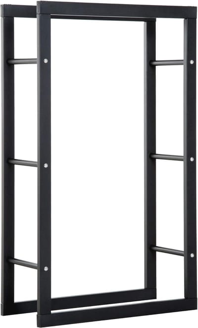 Brandhoutstandaard voor Veilig Brandhoutopslag - Stabiel Stalen Houtrek 100 kg - 60x25x100 cm