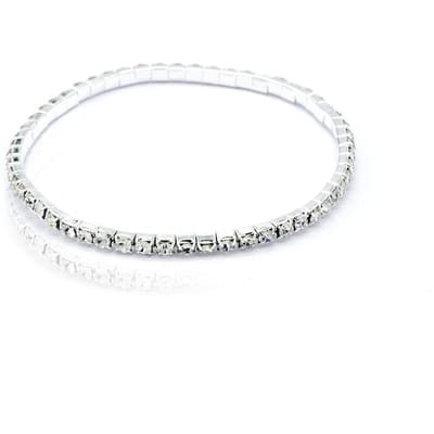 Mode Strass Tennis Enkelband Voor Vrouwen Meerlaagse Kristal Elastische Ketting Om Been Vrouw Zomer Strand Enkelband Sieraden white