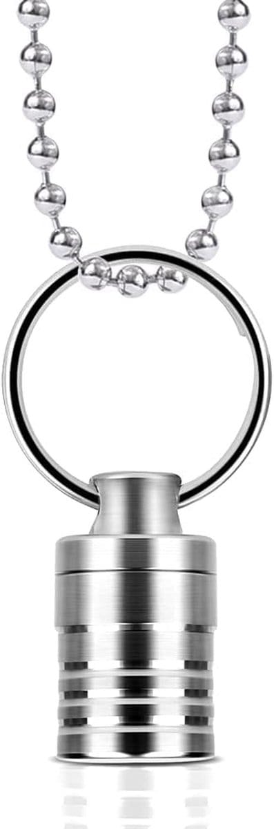 Dailygoody - Mini Titanium Pillendoos - Waterdichte Tabletdoos - Superklein Ontwerp - Ideaal voor Reizen - Handig Sleutelhanger - Geschikt voor Medici