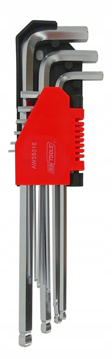 AWTOOLS Inbussleutelset 9-delige kegelbeker AW35016