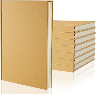 8x A5 Blanco Notitieboekjes Set - Hardcover Schetsboek met 200 Pagina's - Dik Papier voor Tekenen en Schrijven