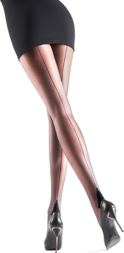 Oroblu Riga Panty Denier 20 - Black-Red - Maat One size