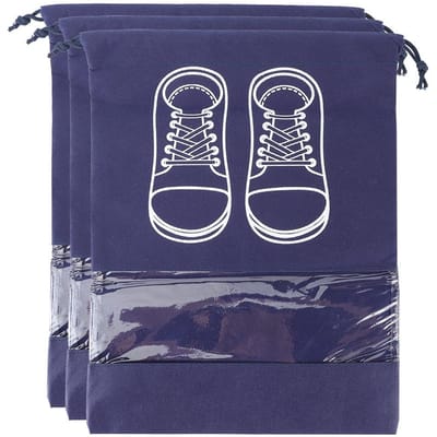 Lot de 3 sacs de rangement portables anti-poussière en tissu non tissé avec cordon de serrage