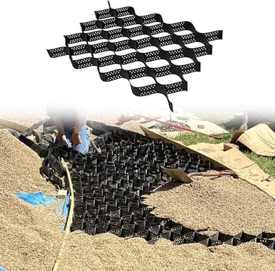 Grind Stabilisatie Roosters - Honingraat Grond - Oprit Versterken - Duurzaam HDPE Materiaal - 1x6 Meter - Zwart