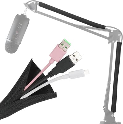 Draadbeschermers voor Kabels - Kabelsleeve voor Microfoonstandaard, Netjes en Flexibel, Eenvoudig te Installeren (2 Stuks)