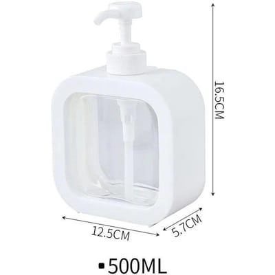 Zeepdispenser Witte Vloeibare Lotion Handpomp Zeepdispenser Hervulbare Shampoo Fles Plastic Badkamer Lotion Fles 500ML wit