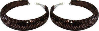 Behave Feestelijke glitter oorbellen dames - glam oorringen - donker bruin brons - 5cm