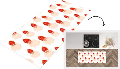 Keukenloper - Loper keuken - Sint - Sinterklaas - Sinterklaas Decoratie - 120x50 cm - Keukenloper vinyl
