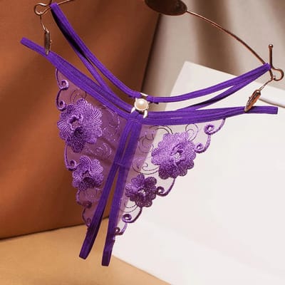 String-Dames-Sexy-Paars-Parel-Opwindend-Kant-Erotisch-Doorschijnend-Goedkoop
