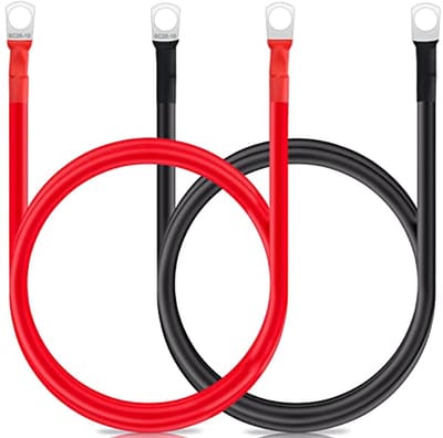 12V M10 Accukabel 100 cm - Koper - 25 mm - Geschikt voor Auto en Motorfiets