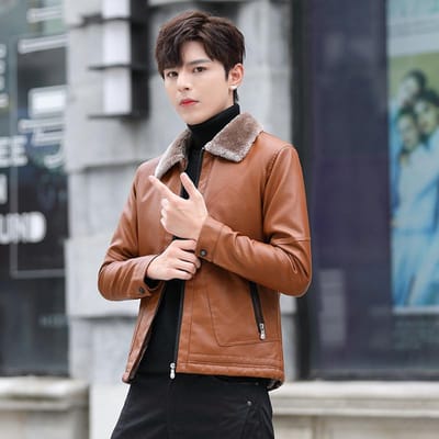 Veste en Cuir pour Homme Hiver Nouveau Style Coréen Slim Tendance Jeune et Beau Veste Décontractée en Velours Épais pour Homme Vêtements pour Homme 6XL