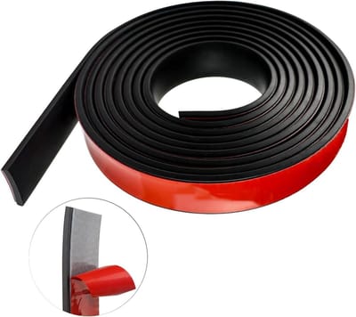 Dailygoods- Rubberen Strips Zelfklevend 25 mm (B) x 1,5 mm (D) x 3000 mm (L) - Afdichtstrip Douchedeur - Afdichtstrip Fornuis - Neopreen Rubber - Anti-vibratie - Zwart EPDM