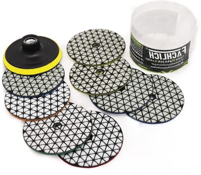 Diamant Polijstschijven - Schuurschijven Steen - Droog Steen Polijsten - Flexibele Schuimdrager - 100 mm 9 stuks - Niet gespecificeerd