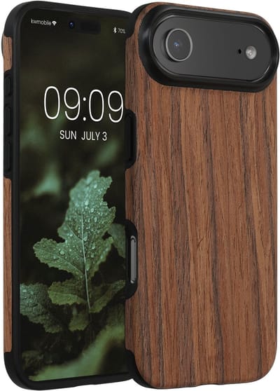 kwmobile hoesje geschikt voor Apple iPhone Air - Back cover voor smartphone - Telefoonhoesje van hout in bruin - Houtnerven design