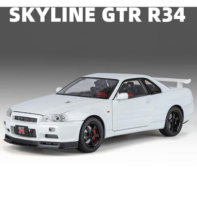 1:18 Gtr R34 Skylin S15 Lbwk Lichtmetalen Auto Model Geluid En Licht Terugtrekken Speelgoed voor Kinderen Verzamelaarsobjecten Verjaardagscadeau