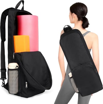 Yogamattas - met zijvak van mesh en ritssluiting - extern nat compartiment - lichtgewicht en waterdichte yogatas voor yogamat.