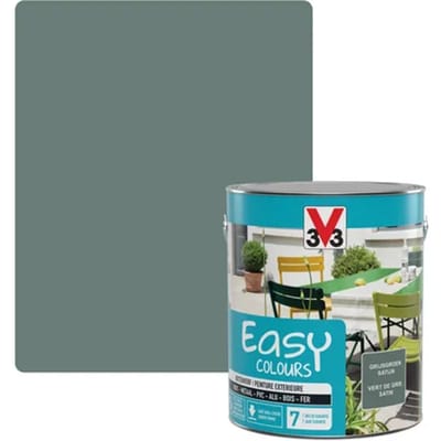 V33 Buitenverf Easy Colours - Grijsgroen - Zijdeglans 2.5l