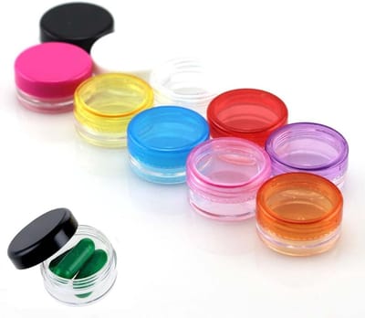 Compacte pillendozen voor dagelijks gebruik, BPA-vrij en draagbaar, ideaal voor reizen, crèmes en zalven, set van 10 stuks