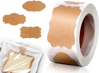 Set van 250 Lege Zelfklevende Kraft Labels, Onregelmatige Stickers voor Kerstcadeaus, Huishoudelijke Flessen en Signalen