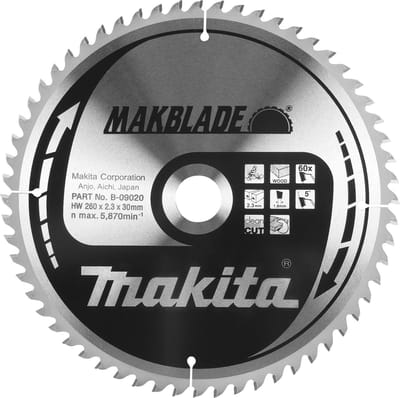 Makita Cirkelzaagblad voor Hout | Makblade | Ø 216mm Asgat 30mm 60T - B-09058