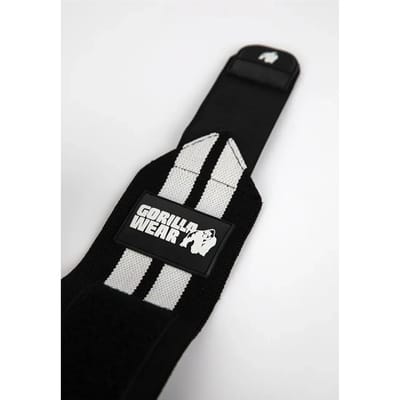 Gorilla Wear Elbow Wraps - Zwart/Wit - 150 cm