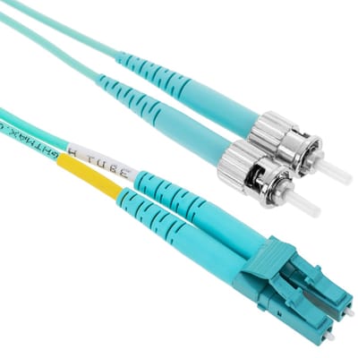 BeMatik - OM3 glasvezelkabel LC naar ST multimode duplex 50/125 van 1 m
