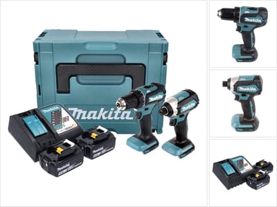 Makita DLX2289TJ combiset - DDF485 18v Boor- en schroefmachine + DTD153 Accu slagschroevendraaier met 5.0Ah accu's