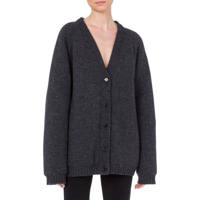 Moschino Oversized Cardigan In 100% Enlarge Shetland Grey Size: 40 | Jackets Outlet | Dames | Grijs