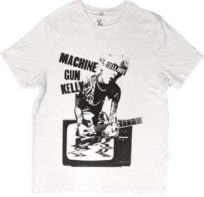 Machine Gun Kelly - TV Warp Heren T-shirt - XS - Wit
