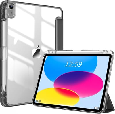 Hoes geschikt voor iPad 2025 hoes Zwart - iPad A16 hoes 11th Generation hoes - iPad 2022 hoes Smart Case met Harde Doorzichtige Achterkant en Pencil Slot