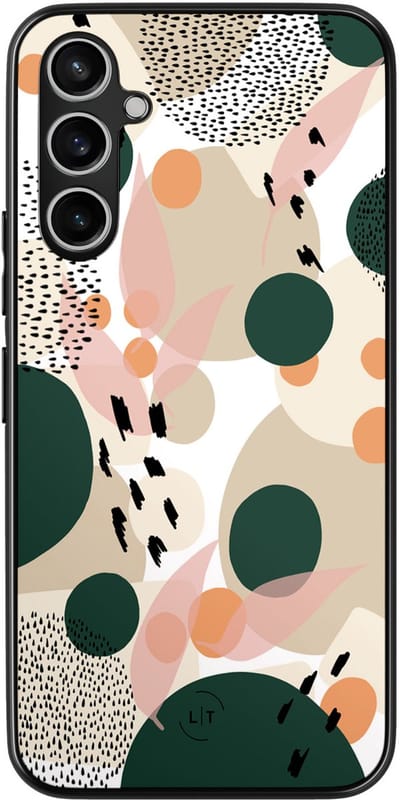 Leuke Telefoonhoesjes - Hoesje geschikt voor Samsung Galaxy A54 - Abstract painted - Backcover zwart - Print / Illustratie - Bruin