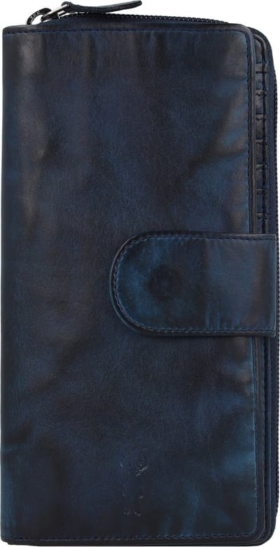 Jack Kinsky Nelson Portemonnee RFID Leer 18,5 cm - Dames - Horizontaal - marine