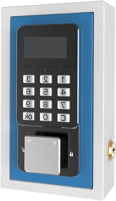 Muurbevestiging Kluis - Sleutel Opbergdoos - Thuis Beveiliging - APP Beheer - 10x10x10 mm - Blauw