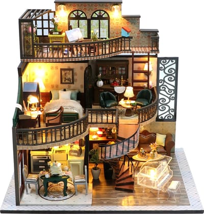 Hongda - DIY Miniatuur Huisjes - Modelbouwpakket - Houten Modelbouw - Voor Volwassenen - Poppenhuis - Dream Pavilion (M2132)